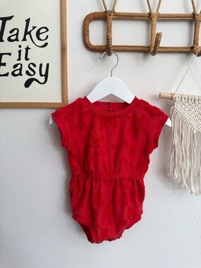 Cat & Jack - 6-9m - romper with terry stars